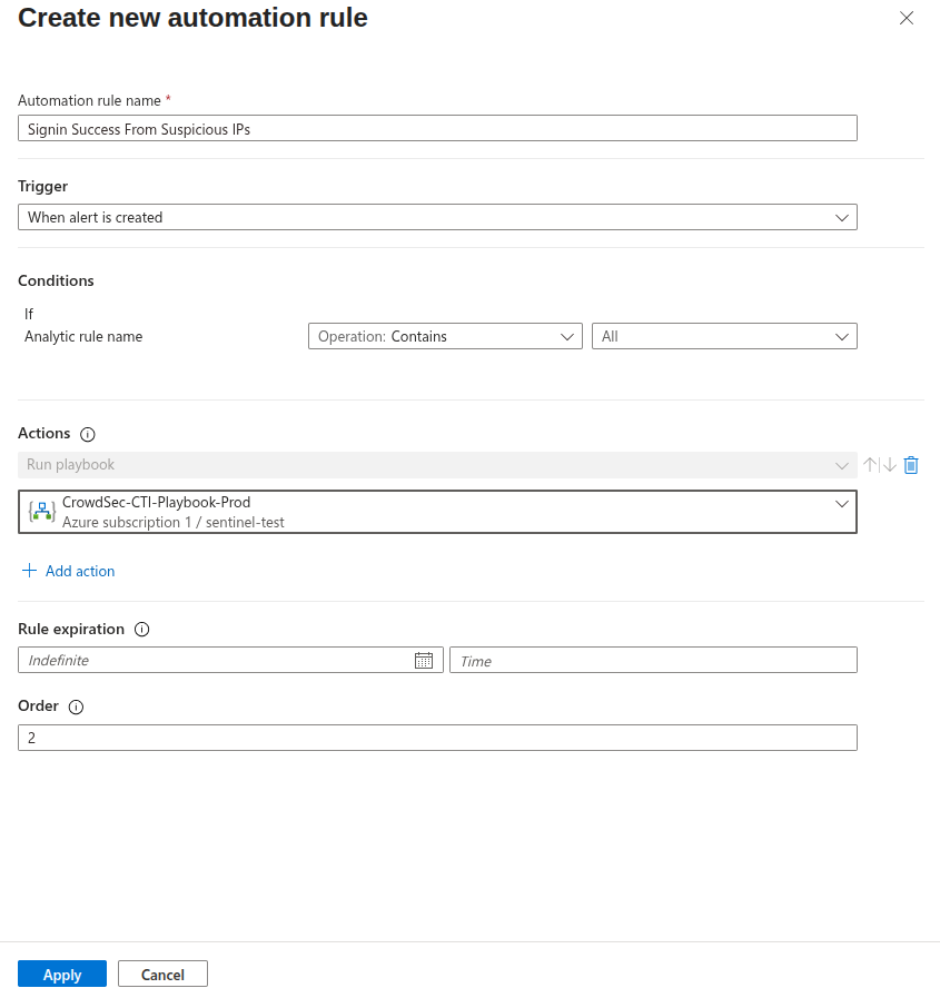 Automation Rule Creation